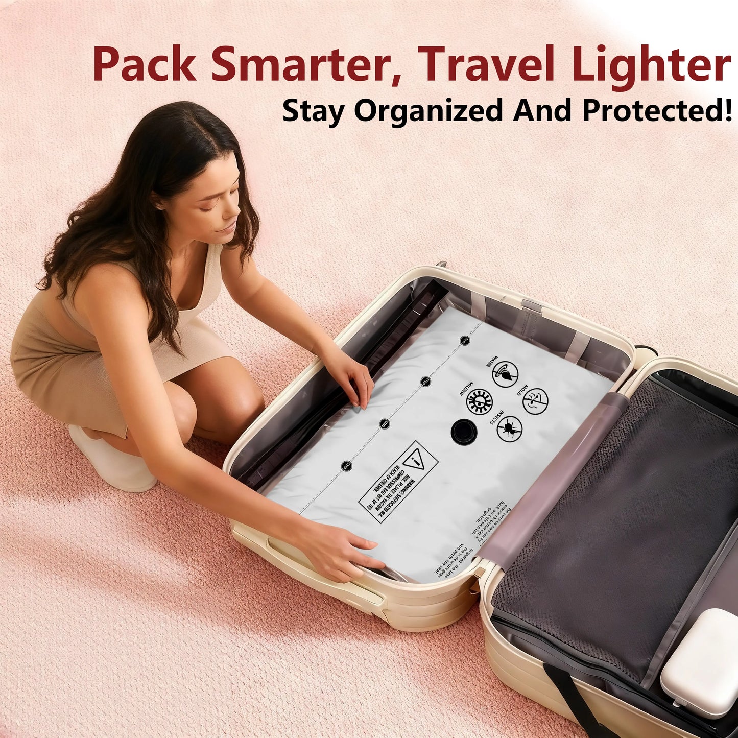 Snofrid Cordless Travel Vacuum Compression Bag Set 15-Pack