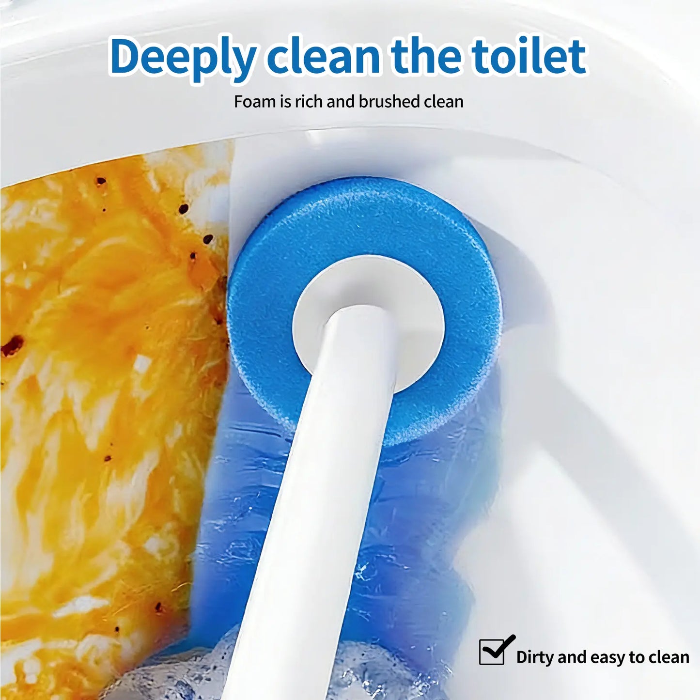 SOPAMI Disposable Toilet Brush Kit with Refill Heads for Easy Bathroom Cleaning