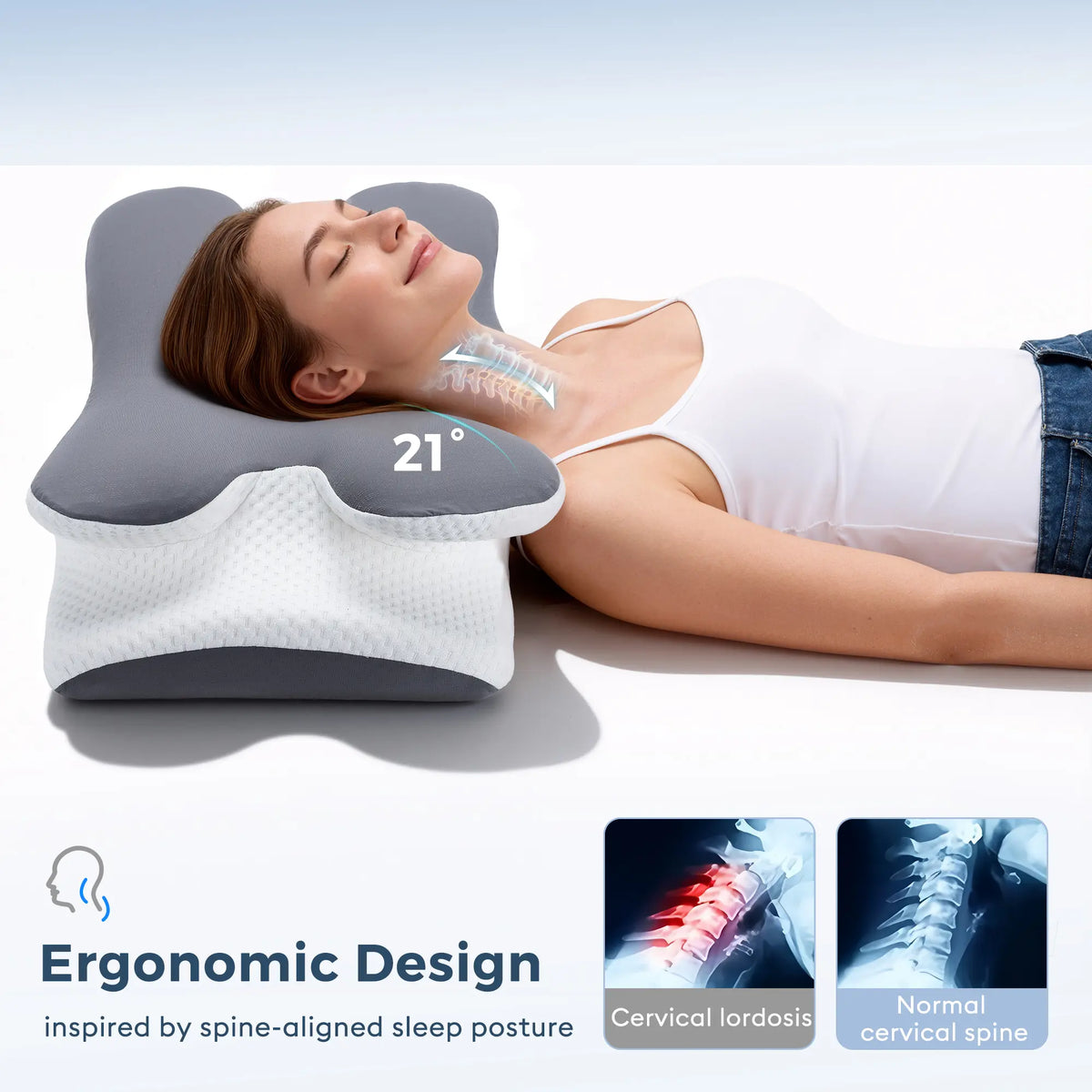 VIPfree Adjustable Ergonomic Memory Foam Pillow