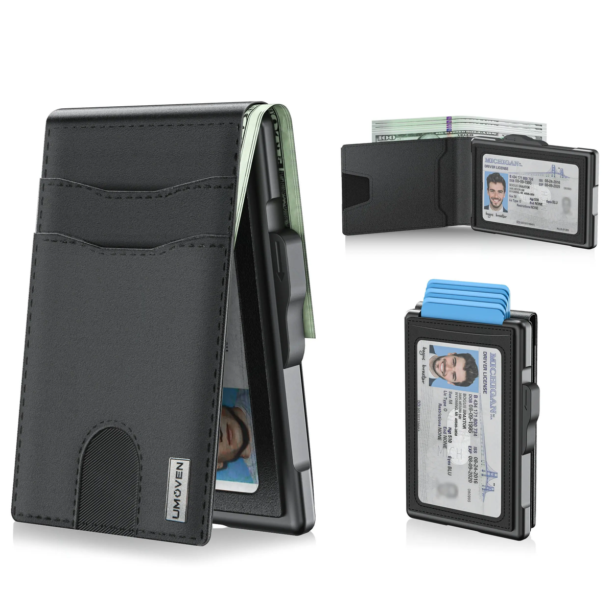 umoven Wallet for Men - Slim RFID Blocking Leather Wallet
