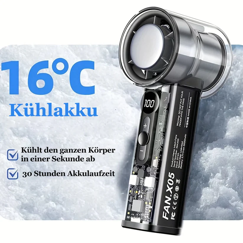 🔥 Limited Summer Deal!❄️Bladeless Portable Refrigeration Fan, 100+ Speed Adjustable Personal Mini Cooling Fan with Digital Display