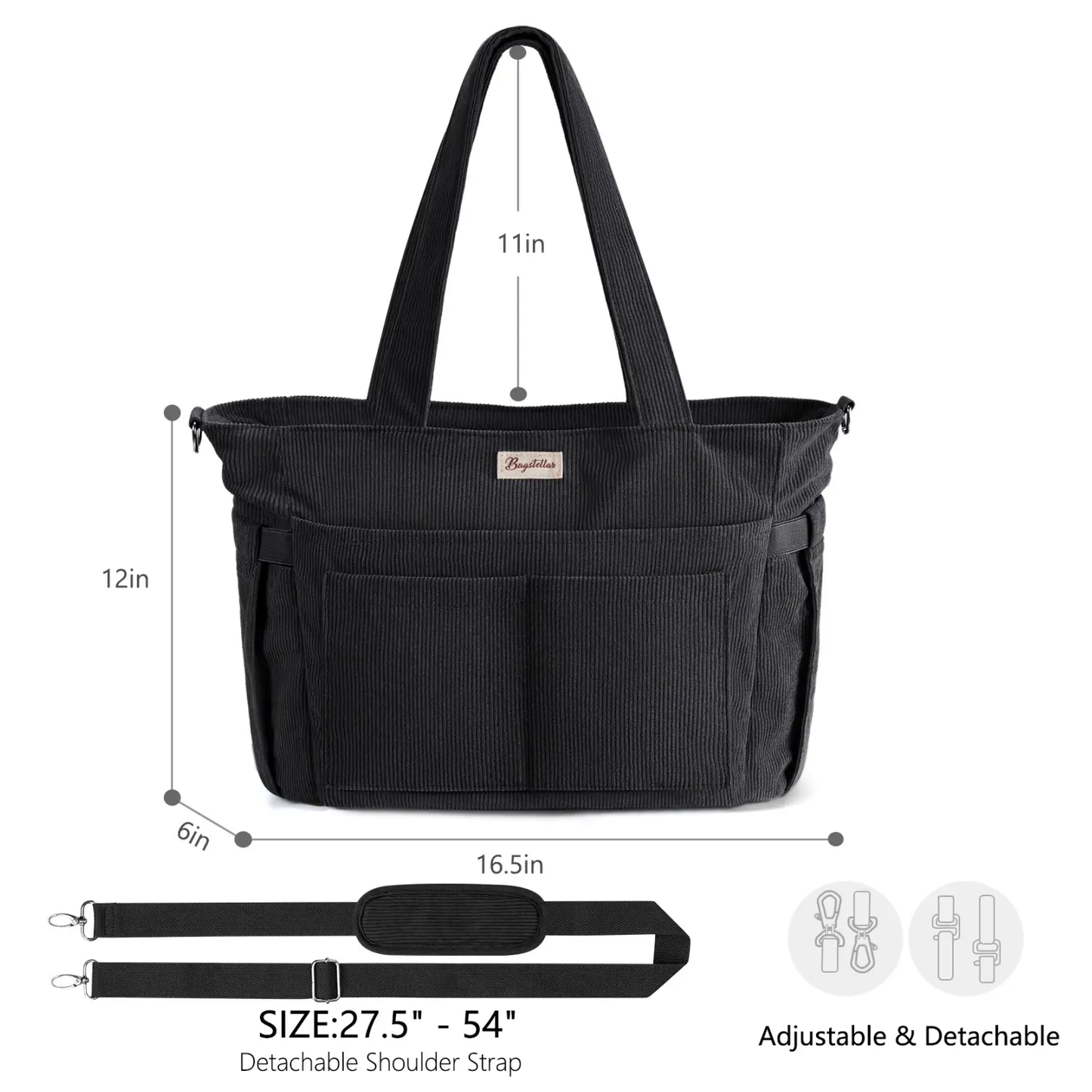 Bagstellar Corduroy Tote Bag for Women - 15.6" Laptop