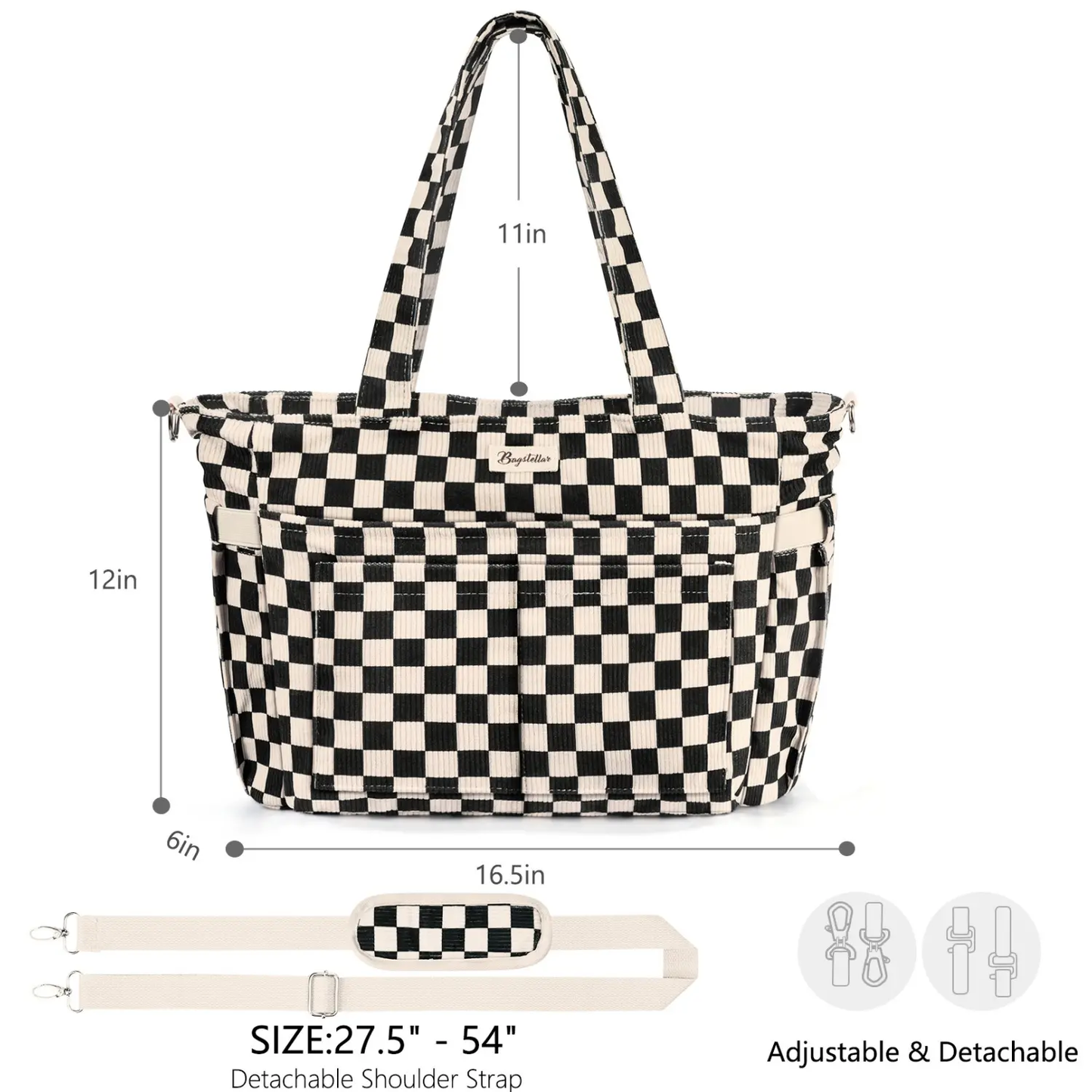 Bagstellar Corduroy Tote Bag for Women - 15.6" Laptop