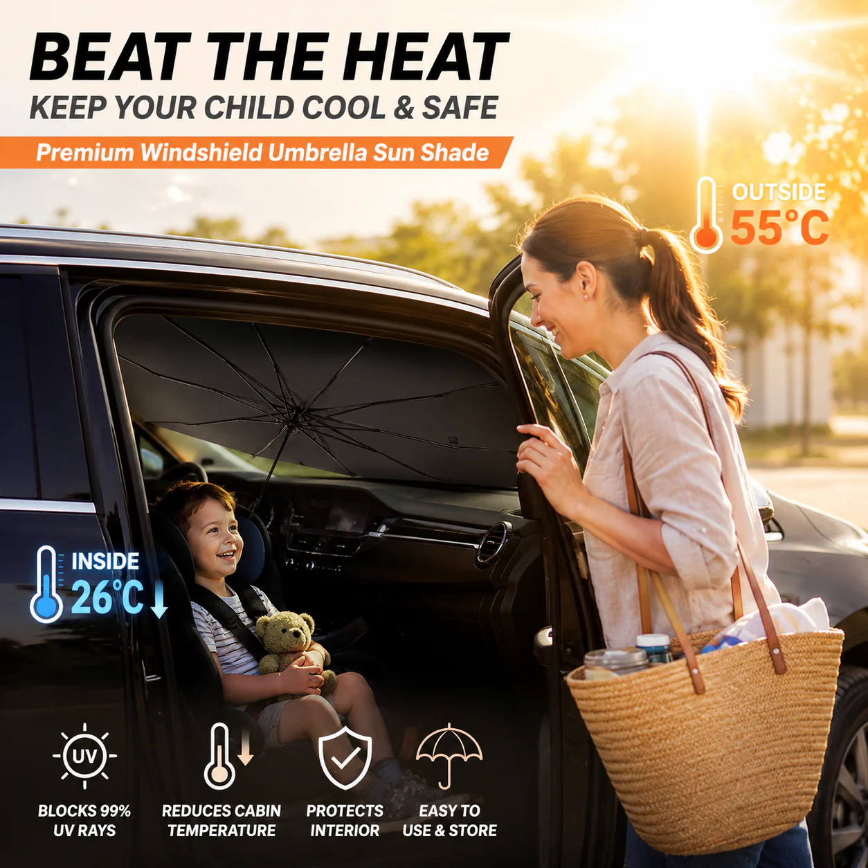 Foldable Anti-UV Windshield Sunshade