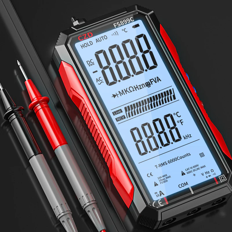 Rechargeable Digital Multimeter – Auto-Ranging, LCD Backlight & Portable Design 📏