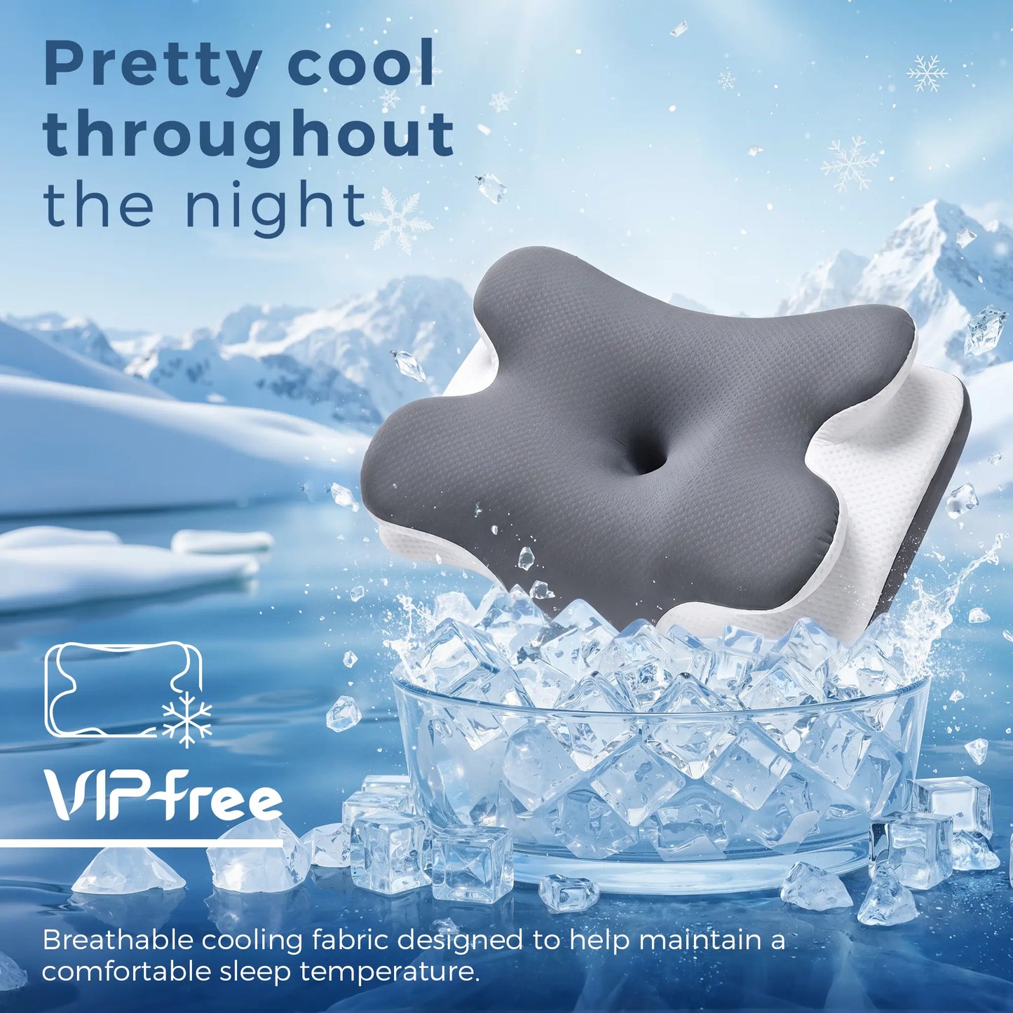 VIPfree Adjustable Ergonomic Memory Foam Pillow