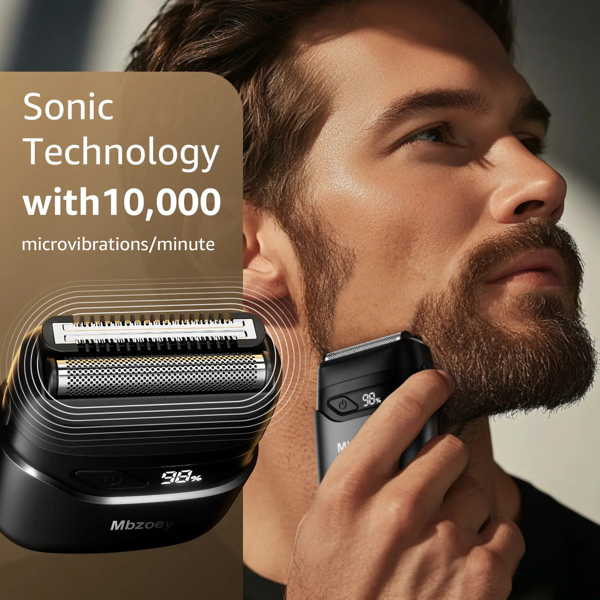 Mbzoey Waterproof Men’s Foil Shaver with Titanium Blades