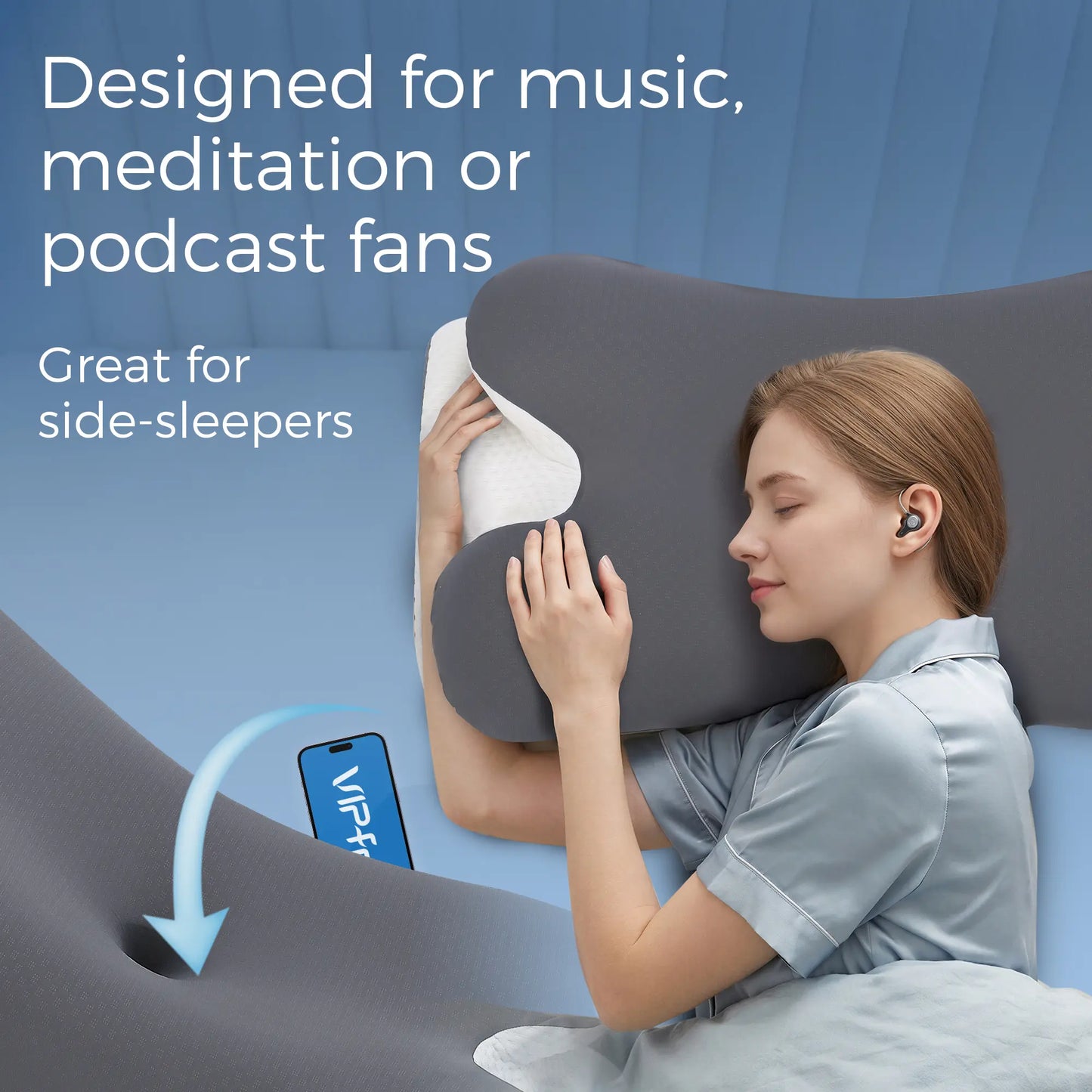 VIPfree Adjustable Ergonomic Memory Foam Pillow