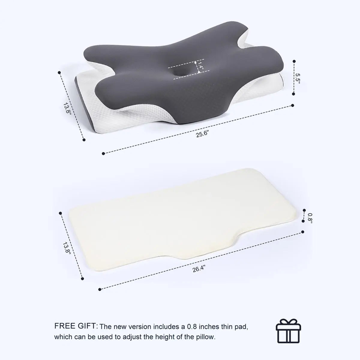VIPfree Adjustable Ergonomic Memory Foam Pillow