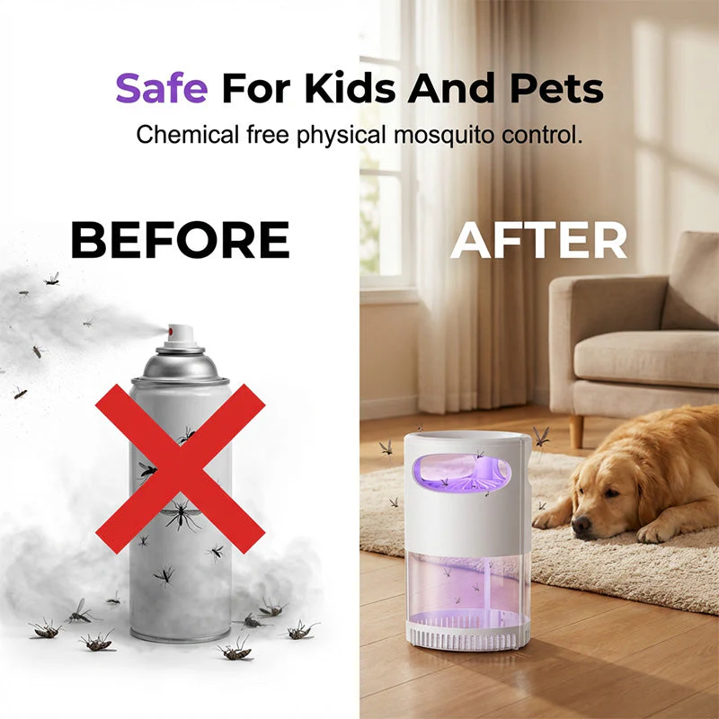 🔥HOT SALE 💥50K+ sold! 🦟 60% OFF! UV Mosquito Killer Lamp – quiet, USB, chemical-free. 🔇🌙