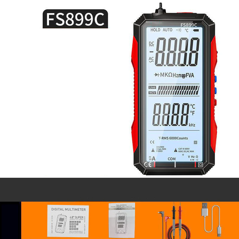 Rechargeable Digital Multimeter – Auto-Ranging, LCD Backlight & Portable Design 📏