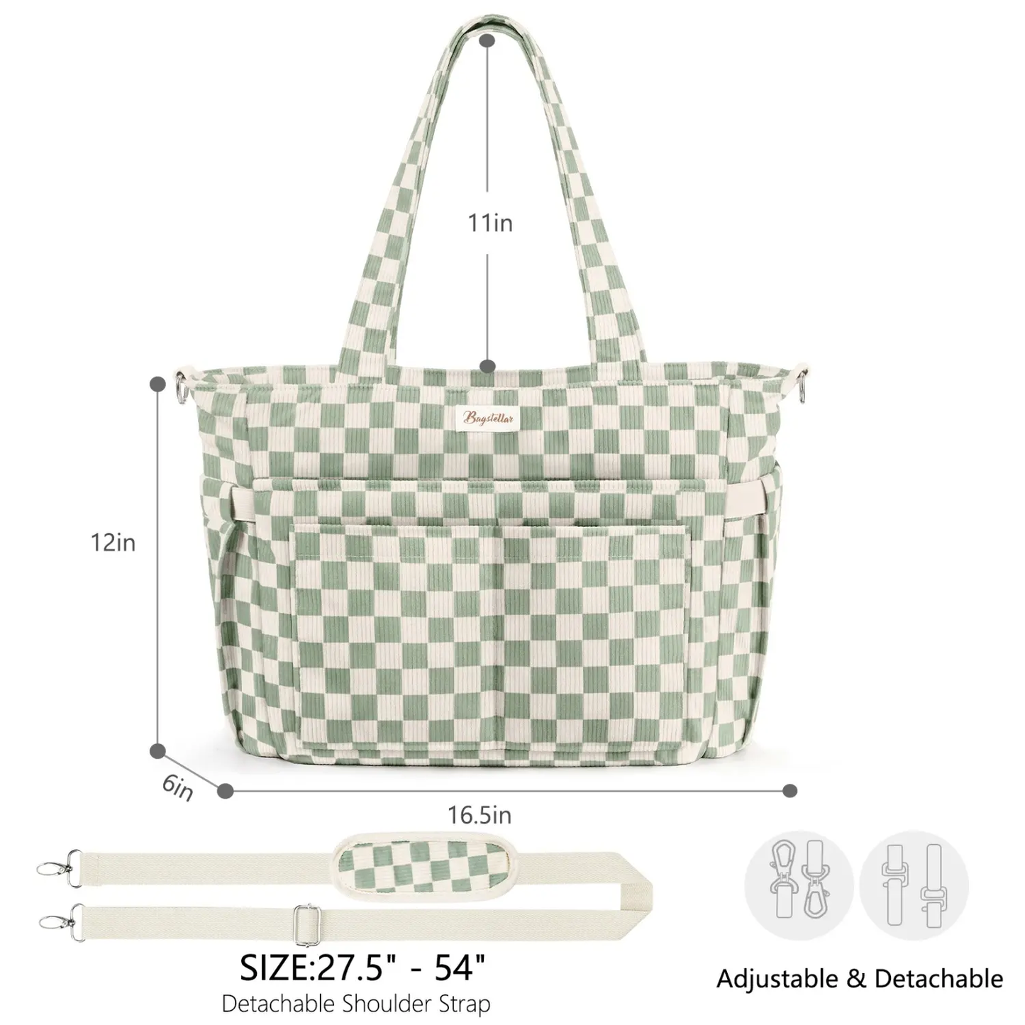 Bagstellar Corduroy Tote Bag for Women - 15.6" Laptop