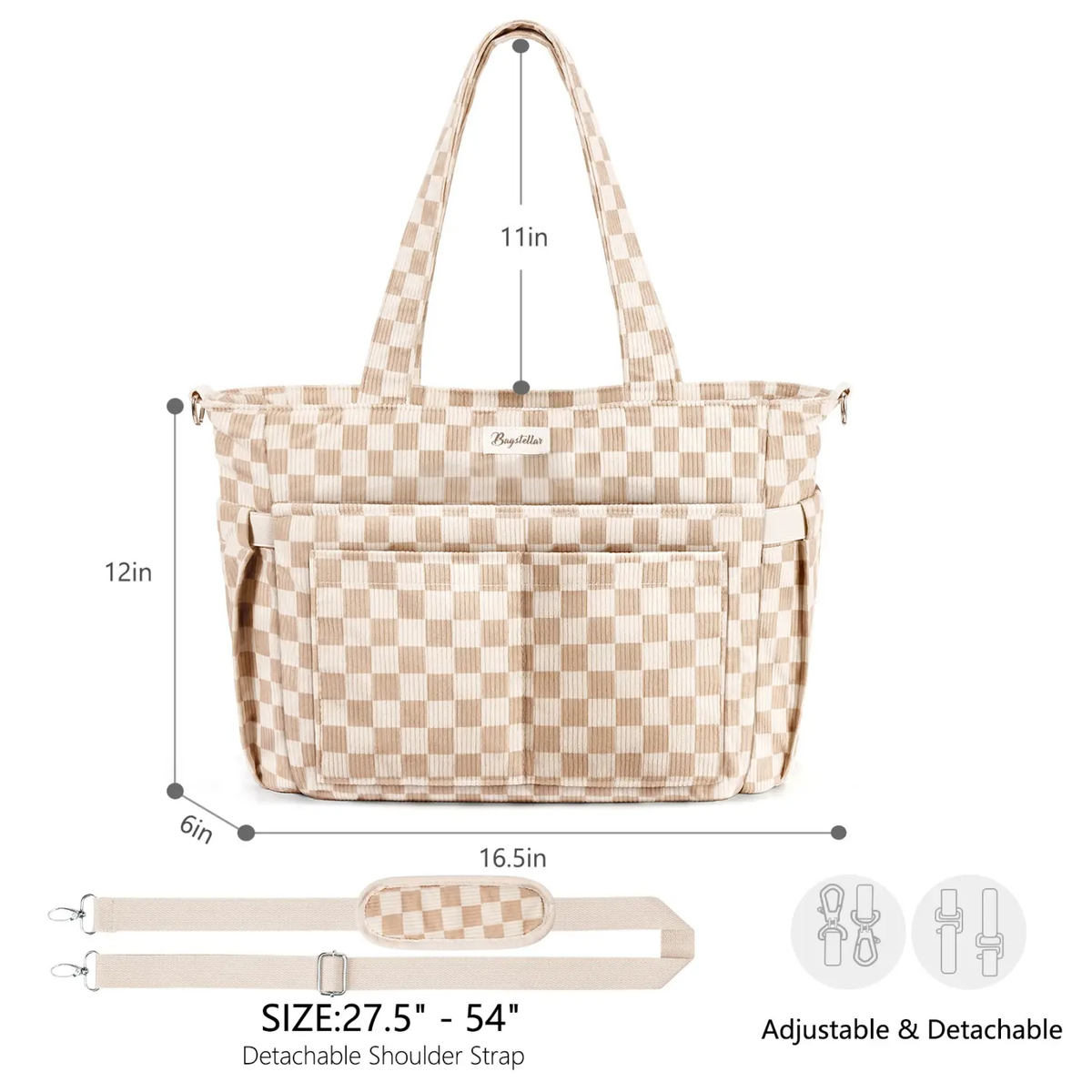 Bagstellar Corduroy Tote Bag for Women - 15.6" Laptop