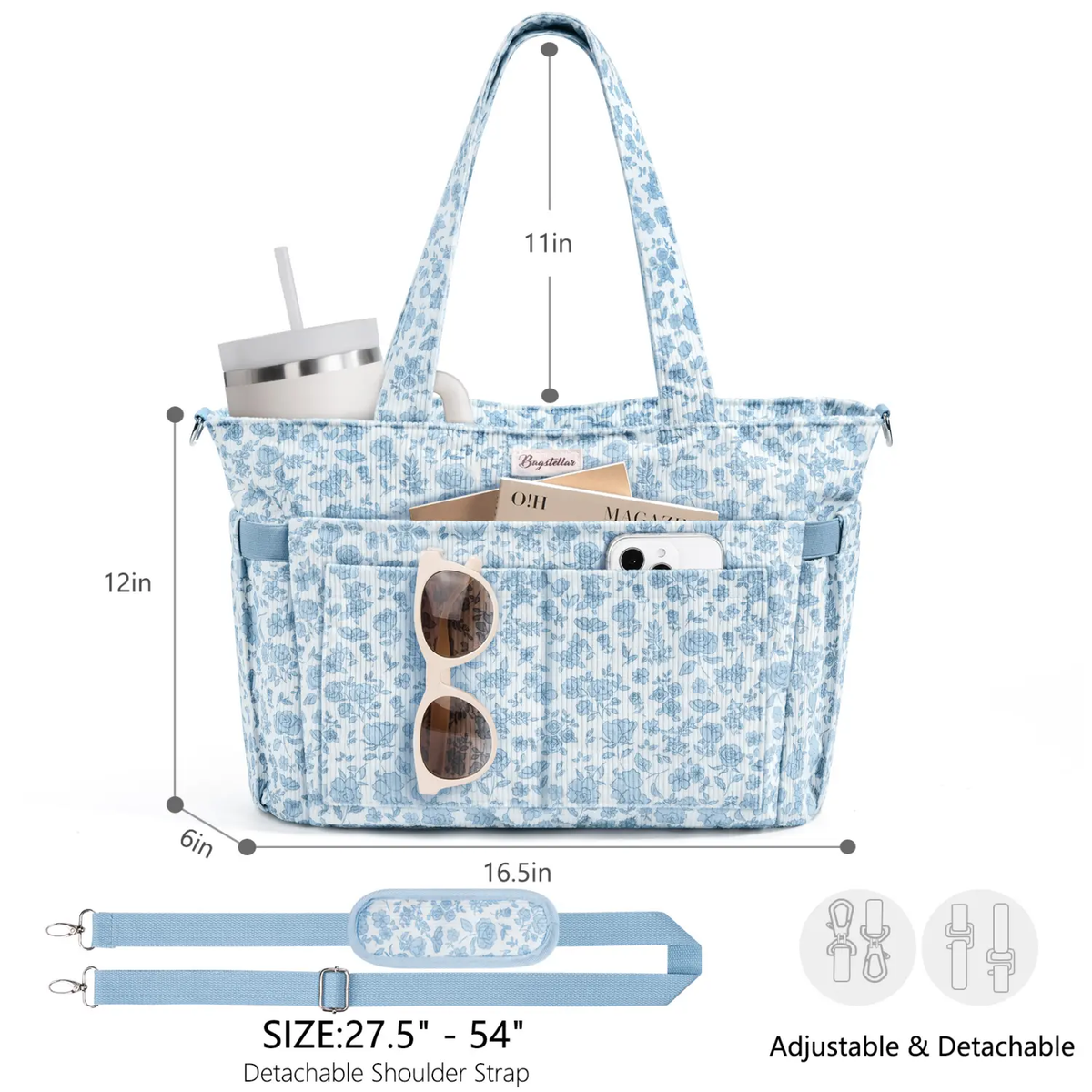 Bagstellar Corduroy Tote Bag for Women - 15.6" Laptop