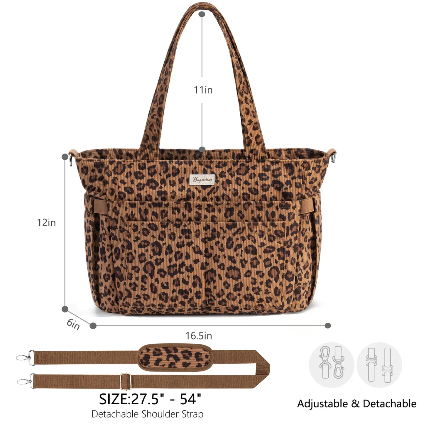 Bagstellar Corduroy Tote Bag for Women - 15.6" Laptop
