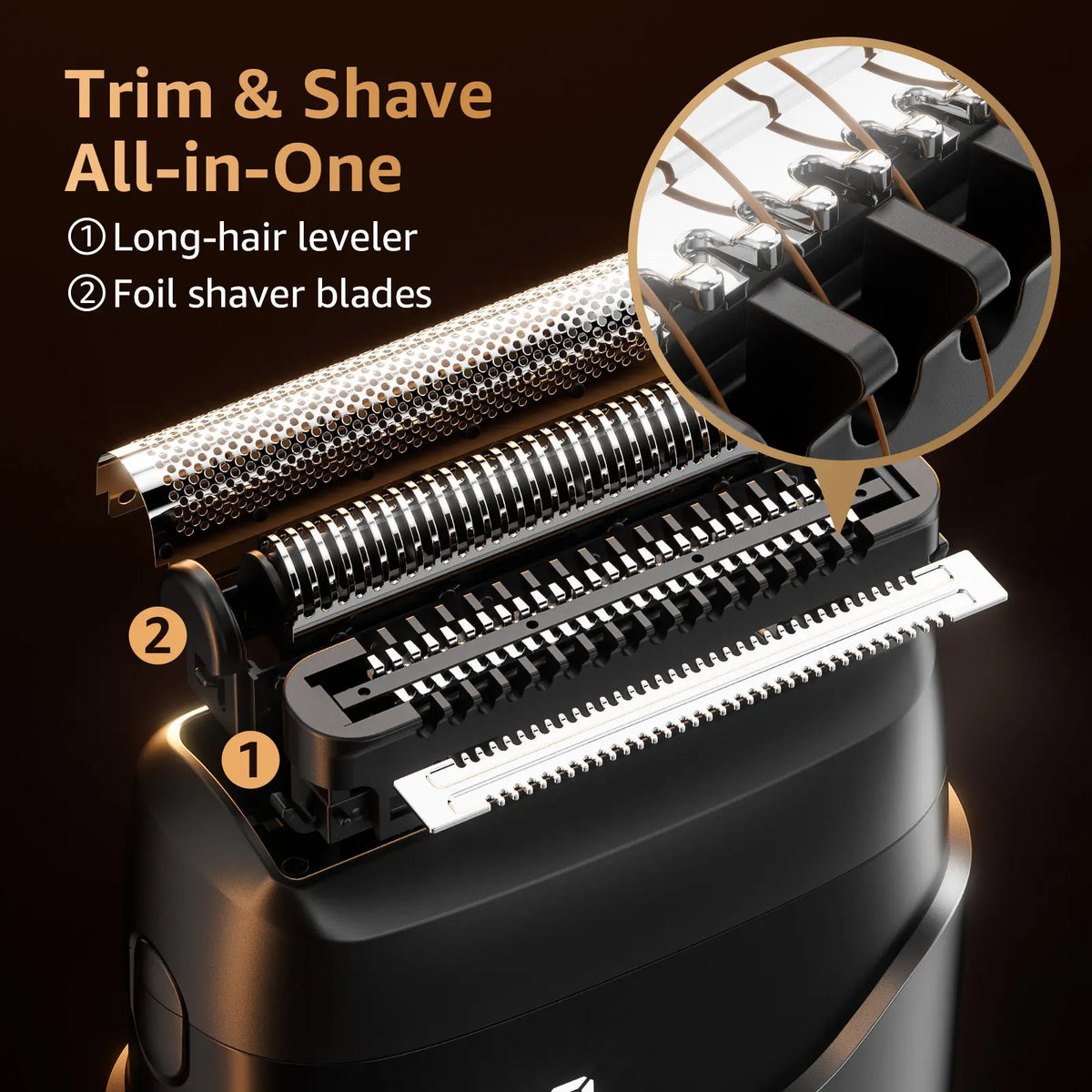 Mbzoey Waterproof Men’s Foil Shaver with Titanium Blades