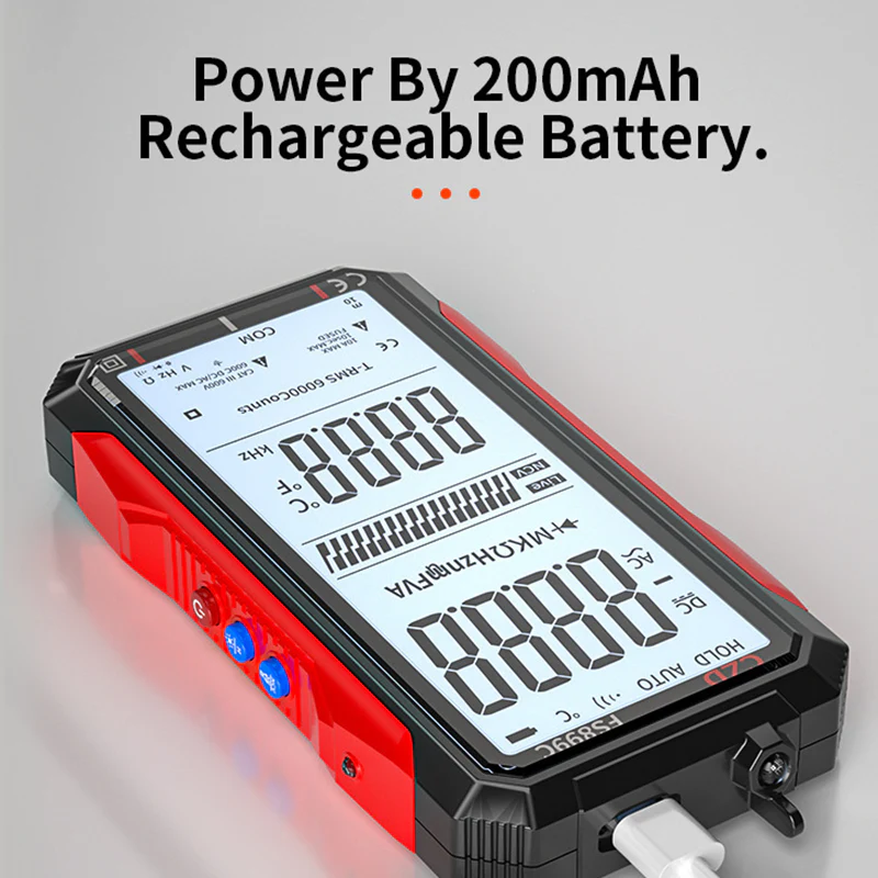 Rechargeable Digital Multimeter – Auto-Ranging, LCD Backlight & Portable Design 📏